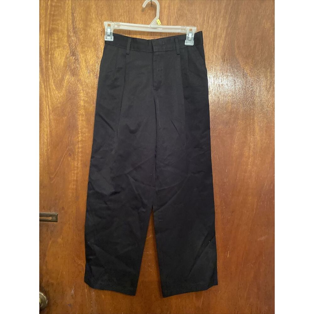 Arrow Boys Black Dress Straight Leg Pants Slacks Pleats Pockets Size 10 Regular